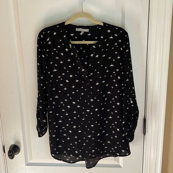 Daniel Rainn Black 3/4 sleeve Blouse - Picture 1 of 6